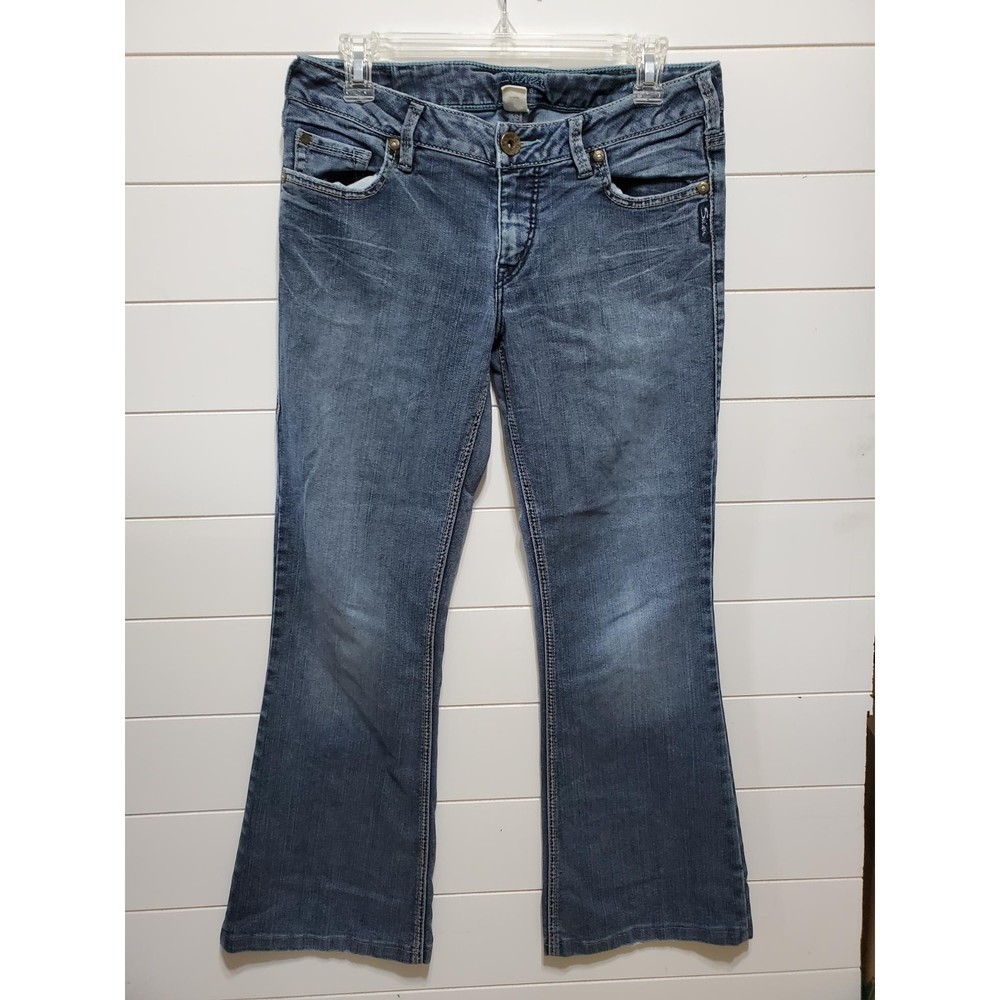 Silver Jeans AIKO womens size 31/33 bootcut mid rise whiskering denim jeans